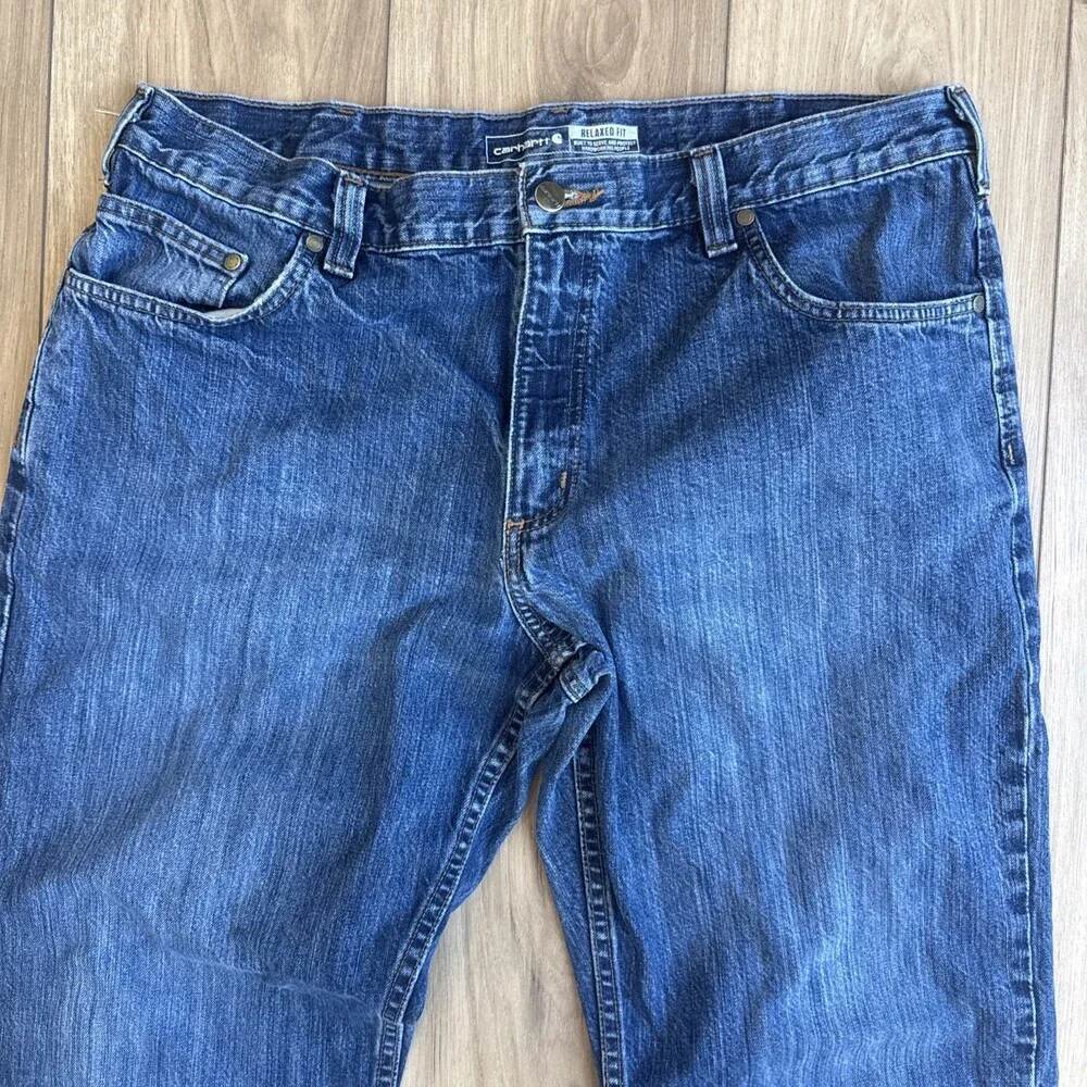 Carhartt MENS Relaxed Fit Cotton Denim Medium Wash Blue Jeans SIZE 38W x 30L